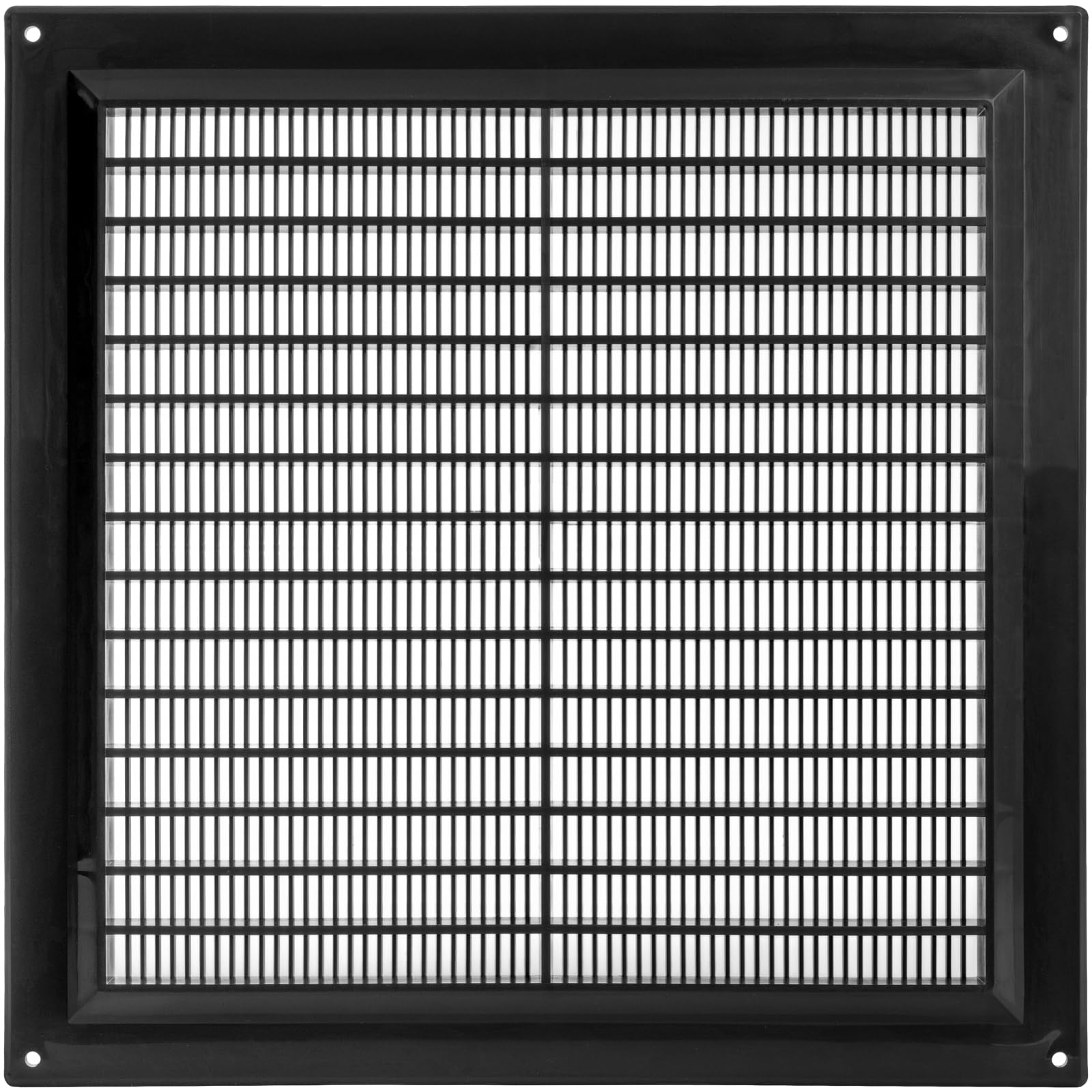 Vent Systems 250 x 250 mm / 10" x 10" Inch Square Plastic Air Vent Cover, Louvered Wall Grille with Insect Mesh