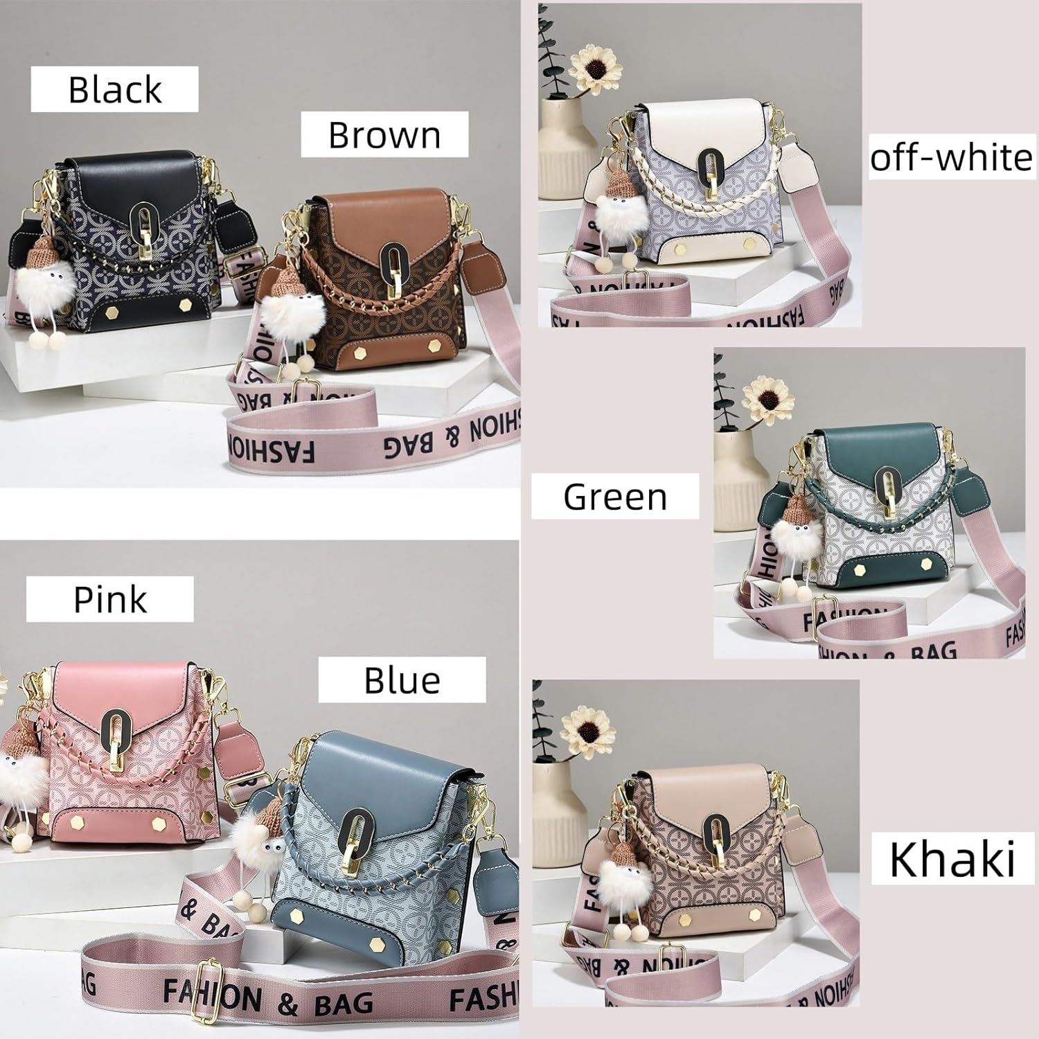 Crossbody Bags for Women Trendy Fashion Versatile Y2K Purse for Ladies Shoulder Handbags Satchel Sling with Keychain - Image 4