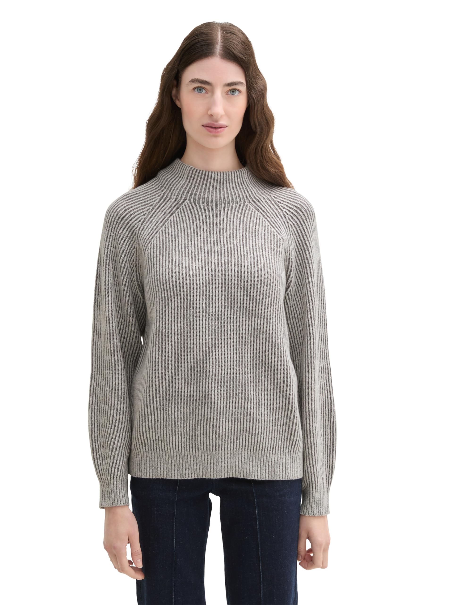 Tom Tailor Damen 1042957 RIPP Strickpullover mit Wollanteil (1er Pack)