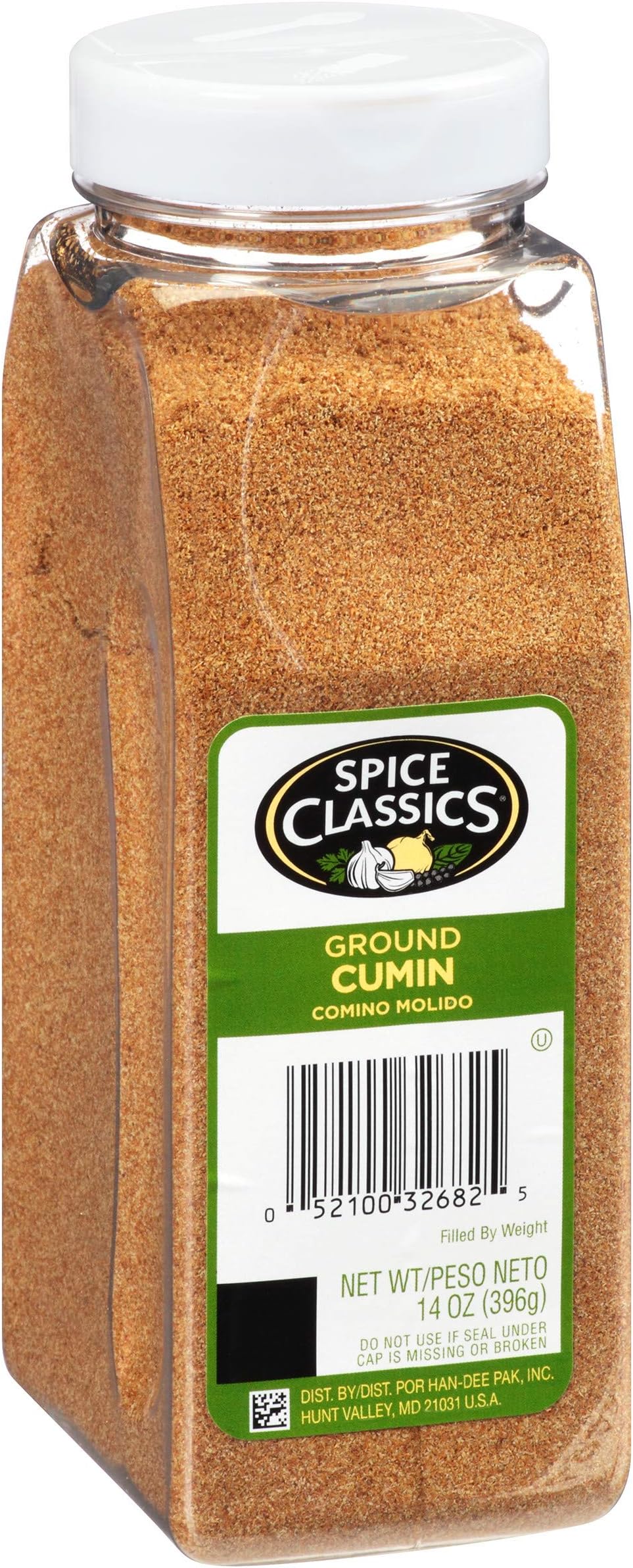 Spice Classics Ground Cumin, 14 oz - One 14 Ounce Container of Ground Cumin Powder, Add Spicy Flavor to Middle Eastern, Asian, Mediterranean, Indian and Mexican Cuisine