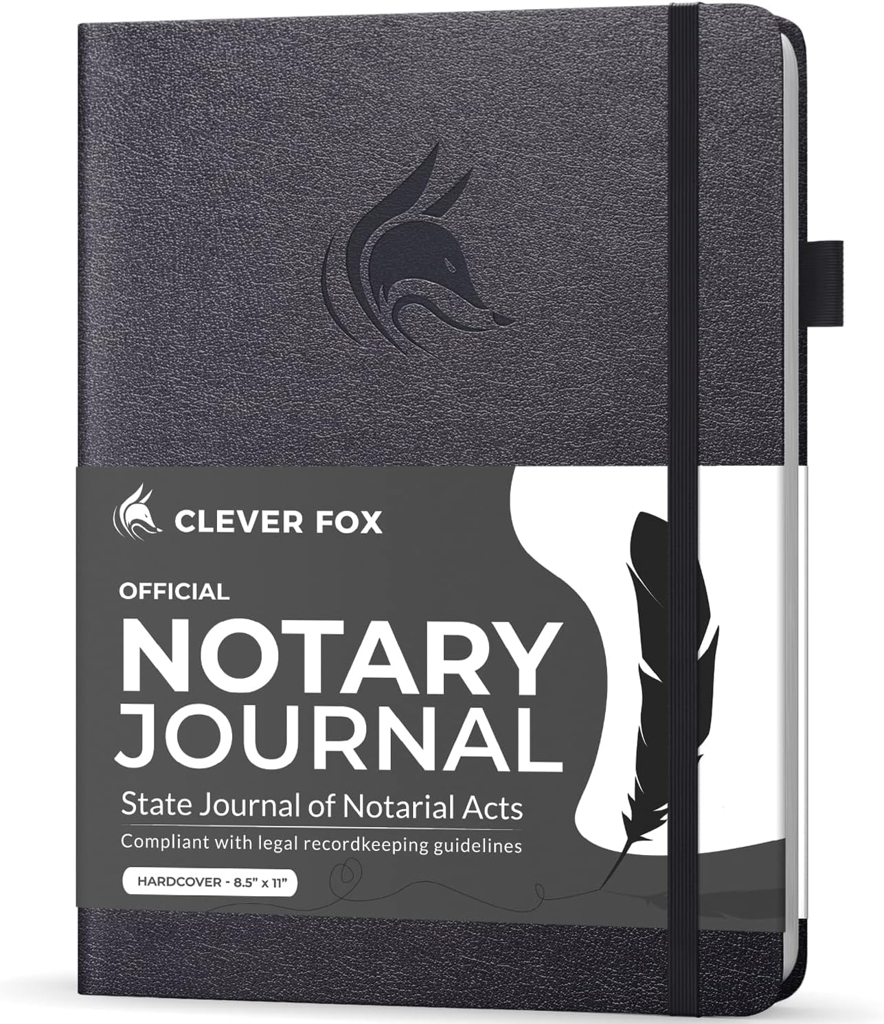 Clever Fox Notary Journal – Notary Public Journal of Notarial Acts – Hardcover Notary Log Book – Notary Supplies – 612 Record Entries, Numbered Pages, Hardcover, 8.5x11″ (Black) : Office Products