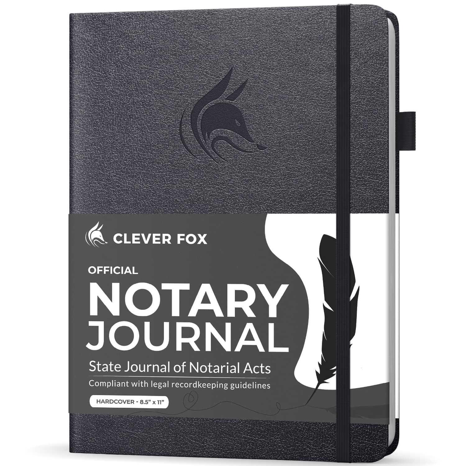 Clever Fox Notaio – Notaio Public Journal Of Notaral Acts – Quaderno Con Copertina Rigida – Articoli Per Notaio – 612 Voci Di Registrazione, Pagine Numerate, Formato A4 (21,6 X 27,9 Cm), Copertina Rigida (A4 (21,6 X 27,9 Cm), Colore: Argento-image