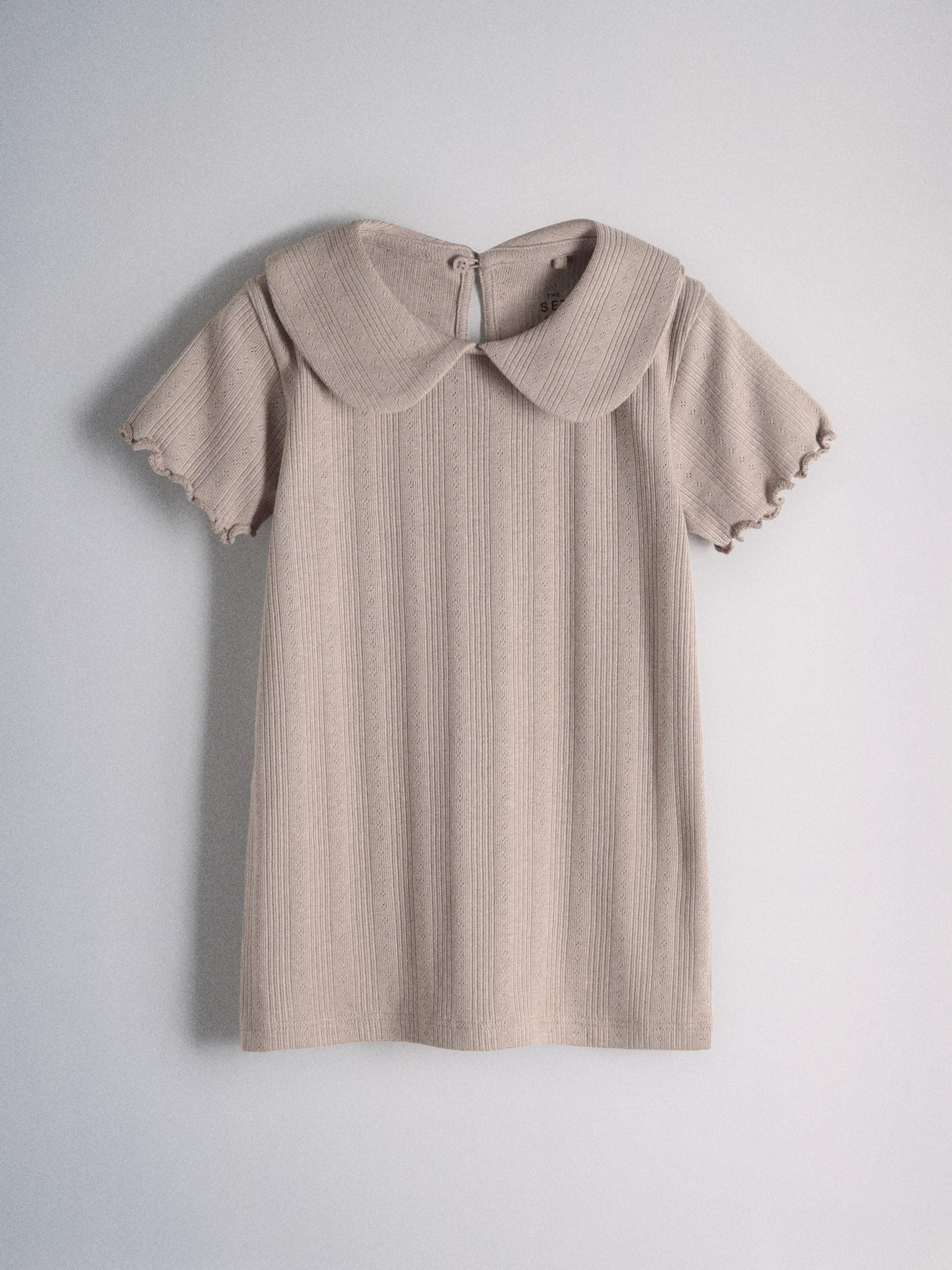 THE SET Fille Haut en Pointelle de Jersey à Manches Courtes et col | lot de 4, Coupe standard