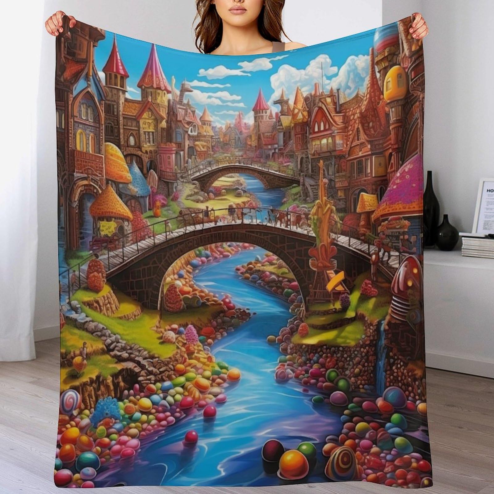 Couverture polaire en flanelle légère 100x130 cm pour canapé imprimé