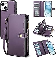 Vista 84 de TwoHead Funda tipo cartera para iPhone 12 Pro Max con tarjetero, funda magnética desmontable para teléfono 12 Pro Max, piel sintética, a prueba