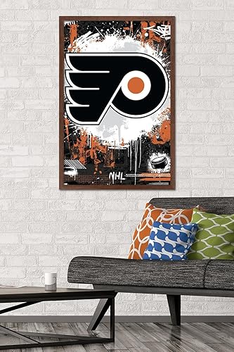 Vista 79 de Trends International NHL Philadelphia Flyers - Póster de pared Maximalist Logo 23, 14.72 x 22.37 pulgadas, versión enmarcada en bronce Versión