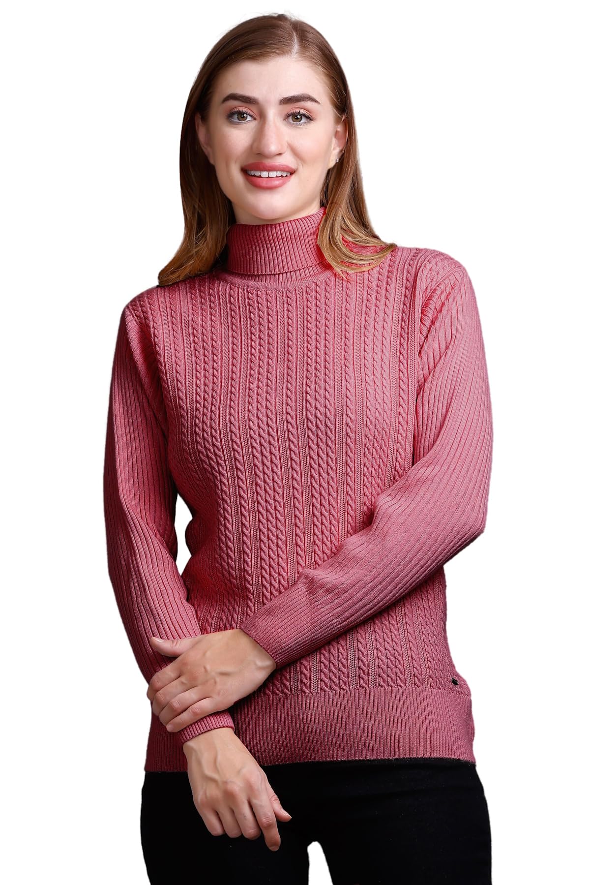 Women's High Neck Knitted Woolen Sweater