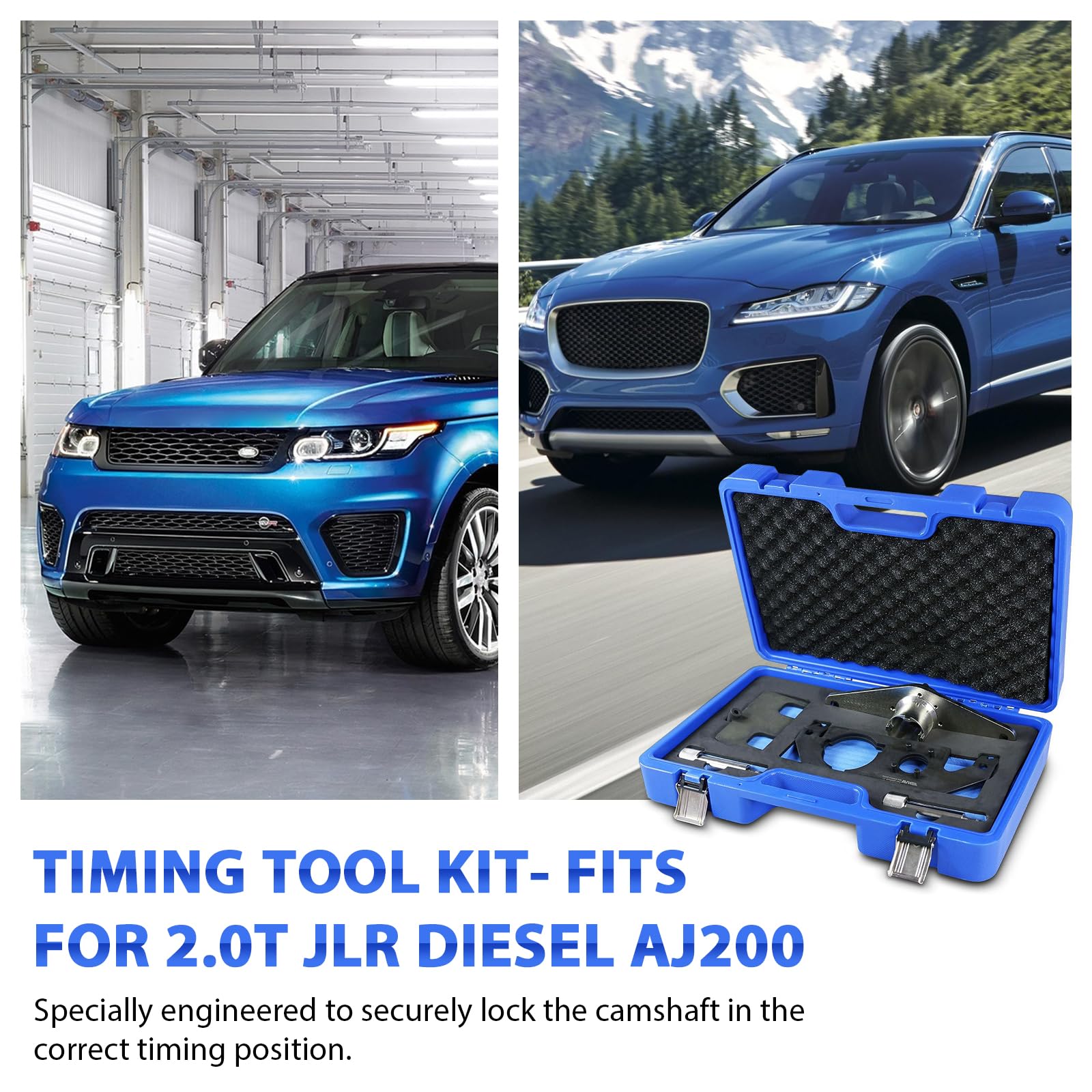 LIROPAU Kit de Herramientas de Sincronización de Alineación del árbol de Levas del Motor Compatible con Land Rover Jaguar Aurora 2.0T Motor Diésel, OEM JLR-303-1631, JLR-303-1630, JLR-303-1625