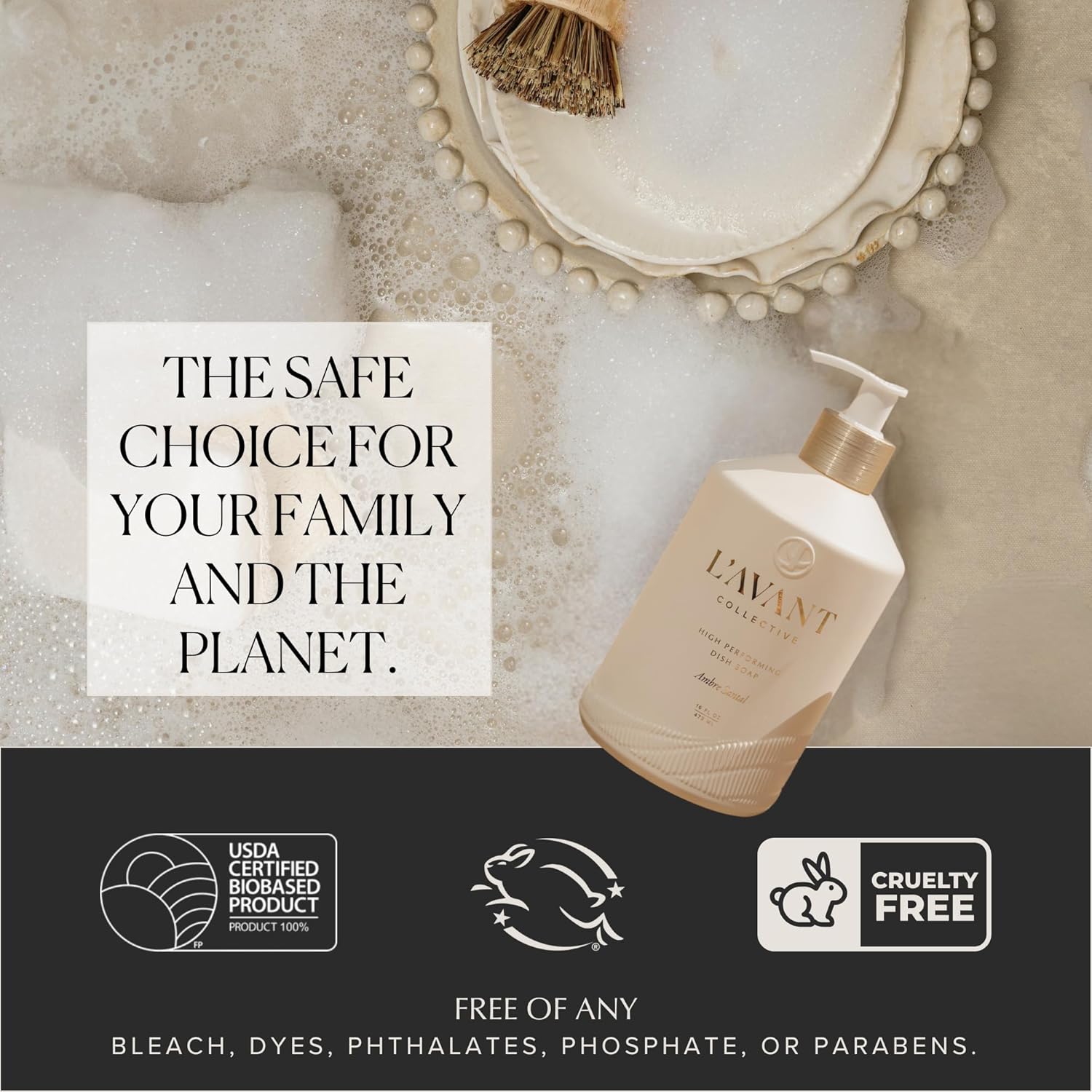 LAVANT Collective | Plant Based Dish Soap Liquid | Natural Cleaning Supplies & High Performing Dish Detergent | Formula for Sensitive Skin, Grease Removal, & Everyday Cleaning | Winter Fir Scent - Image 6