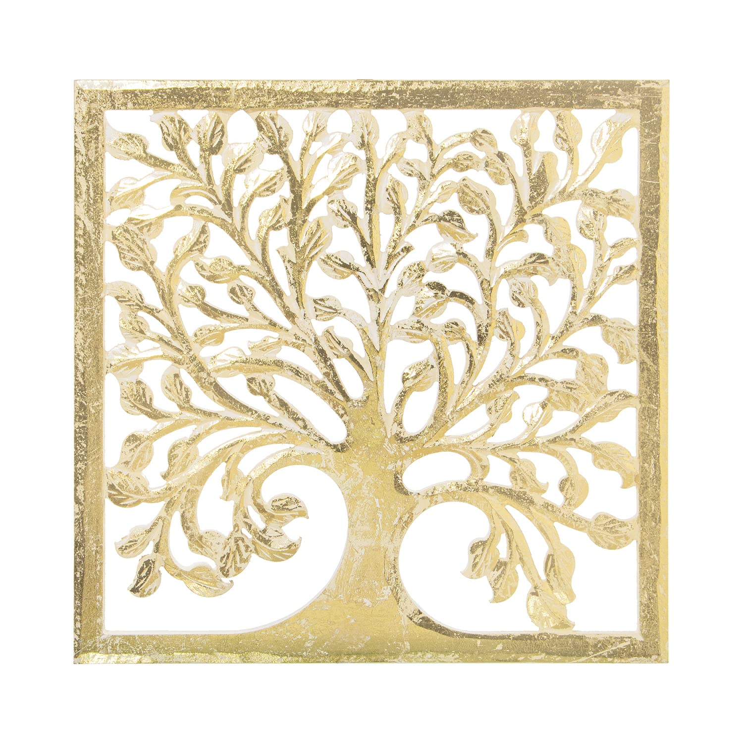 Sculpture murale arbre de vie or 60 cm symbole bien-être