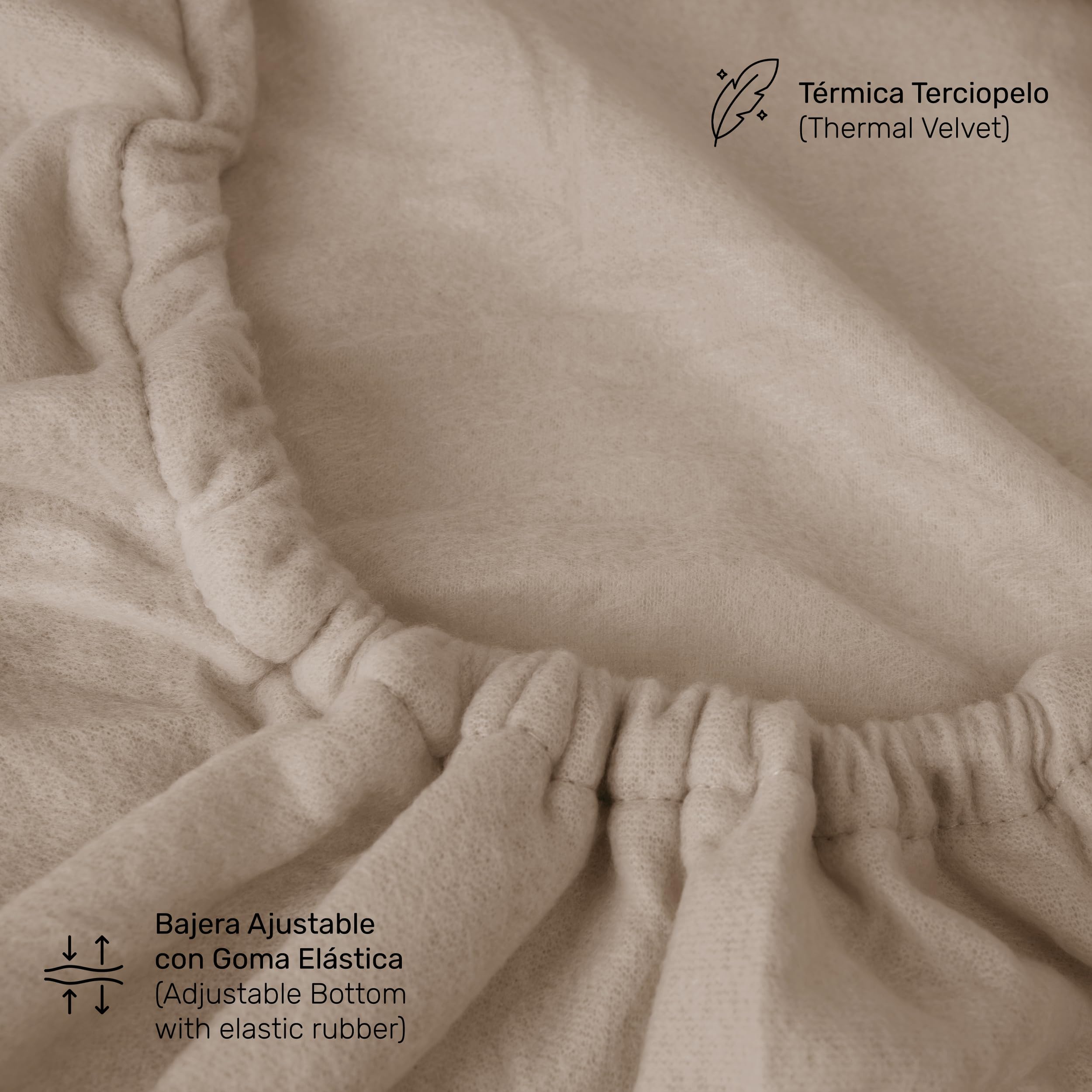 Sábana Bajera Térmica De Terciopelo - 180x200+25cm, Ajustable, Polar Felpa, Azul Marino, Súper Suave