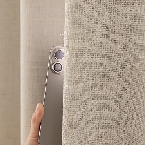 Miniatura 7 de Natural Linen Pinch Pleated Blackout Curtains 2 Panels 40"Wx84"L inches Long for Bedroom Living Room Thermal Insulated Room Darkening Pinch Pleat