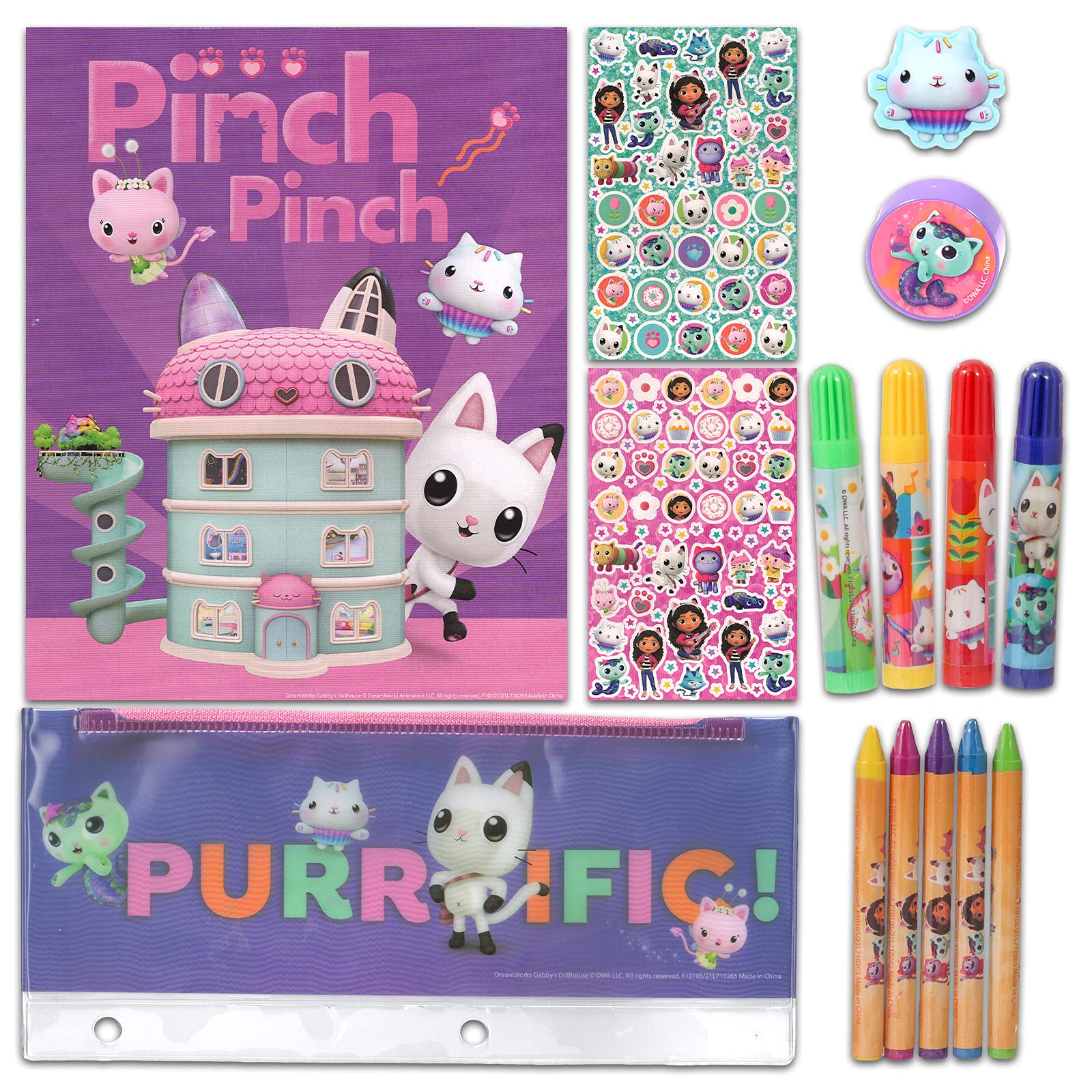 Gabby's Dollhouse Stationary Set for Kids 3 Pc Bundle with Gabby's