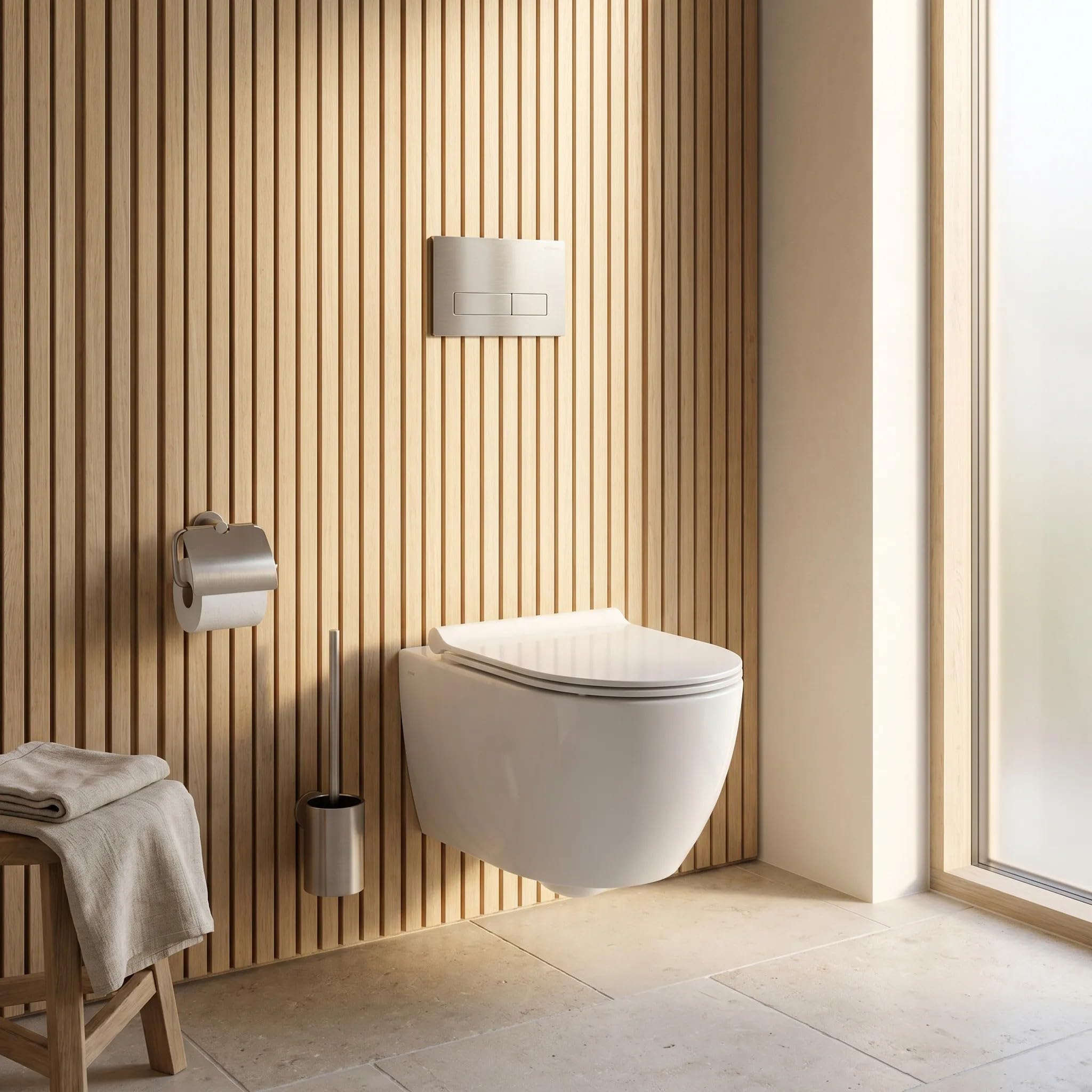 Rea - Stelaż Zestaw Podtynkowy Slim 024n Do Mis Wc Z Przyciskiem T Stal Szczotkowana - 22x35,2x106,2 cm
