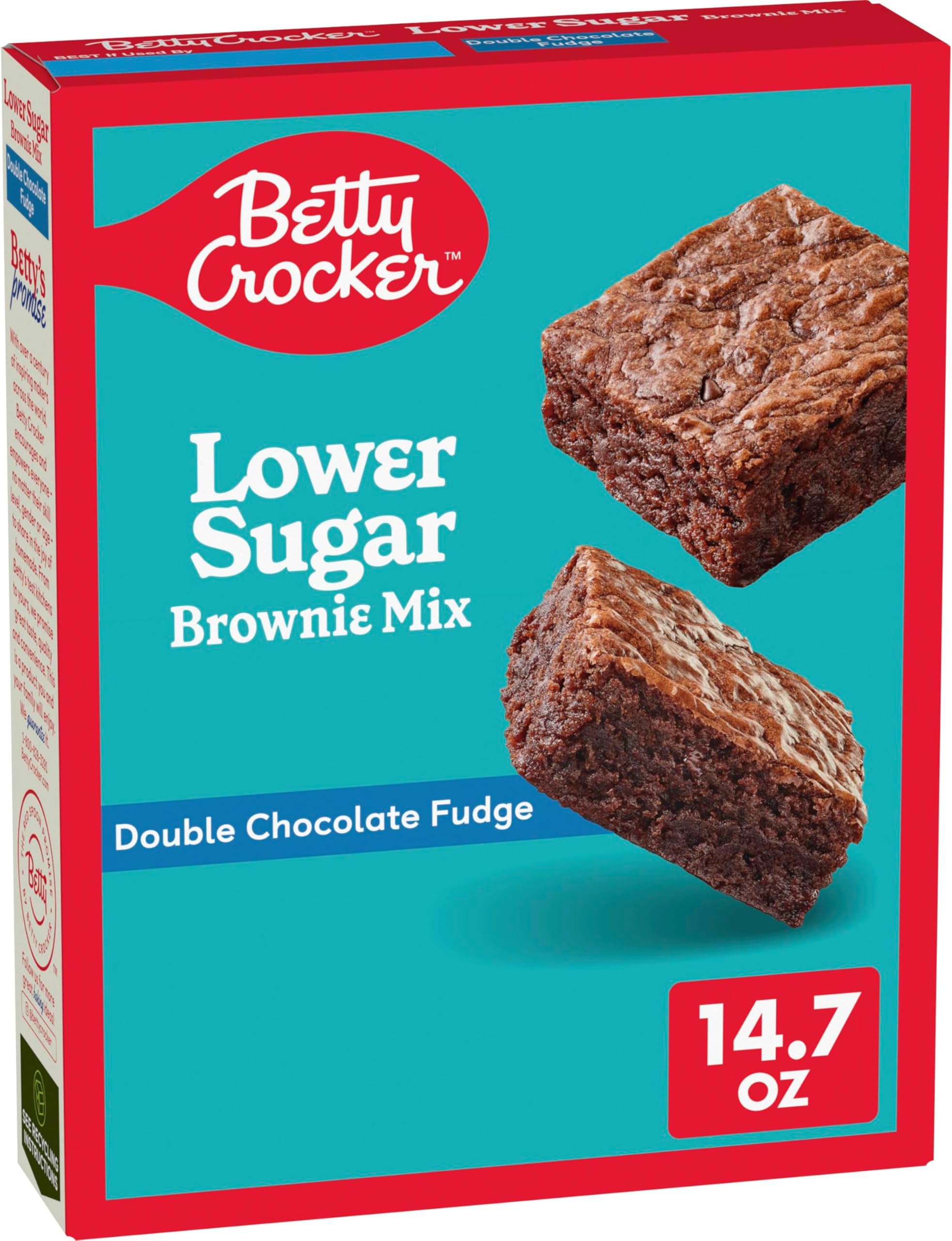 Lower Sugar Brownie Mix, Double Chocolate Fudge, No Artificial Sweeteners, 14.7 oz