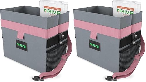 Vista 13 de Drive Auto Products - Botes de Basura de coche con correa Gris/Negro