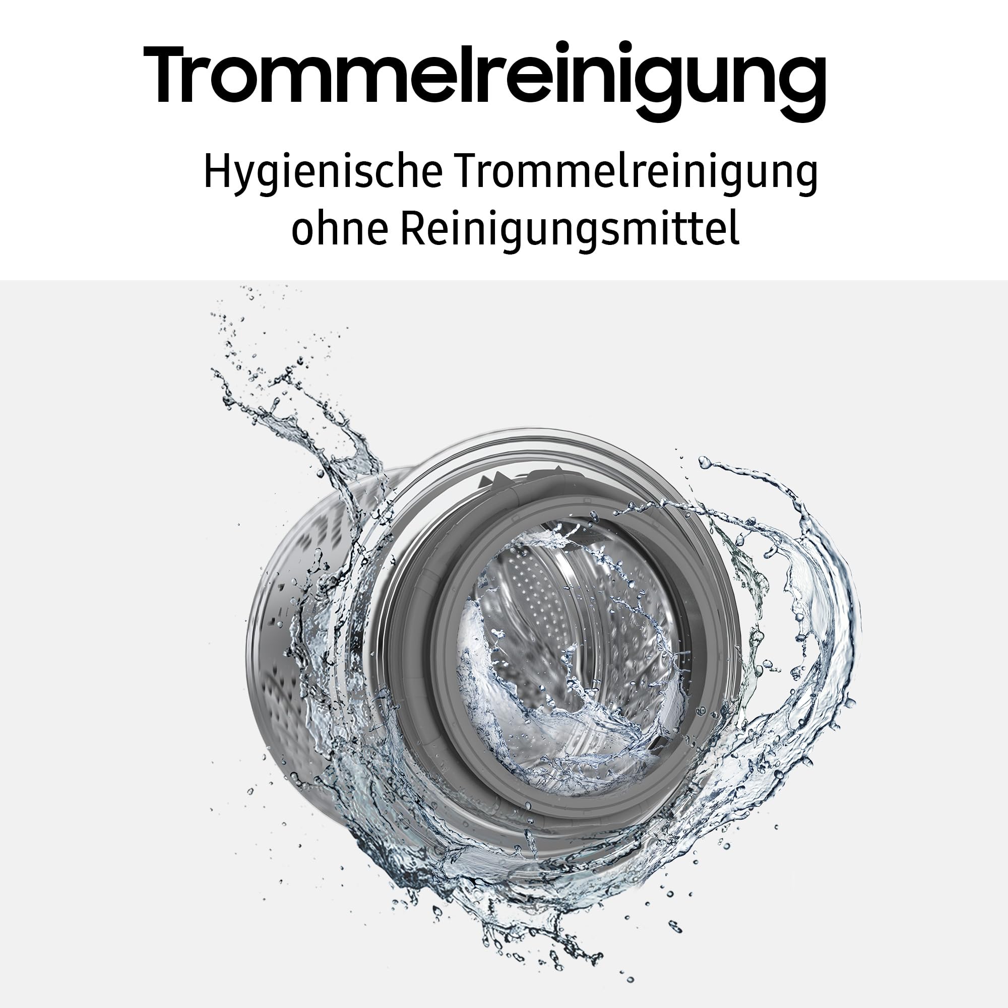 Samsung WW90FG3M05TWEG Waschmaschine, 9 kg, EEK: A, Hygiene-Dampfprogramm, Schnelle Wäsche 15', Trommelreinigung, Weiß