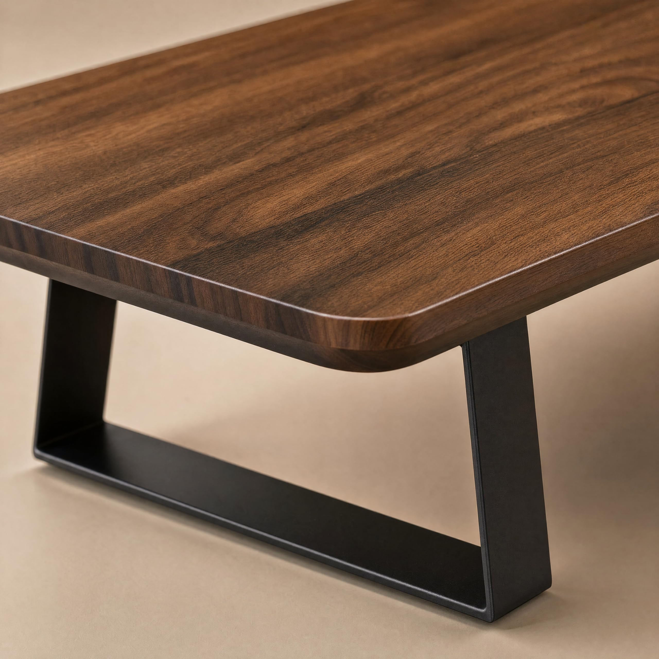 Monitorständer Desk Shelf 100 cm Walnuss | Monitorerhöhung Holz mit modularem Schienensystem | Schreibtisch-Organizer für kompakte Setups