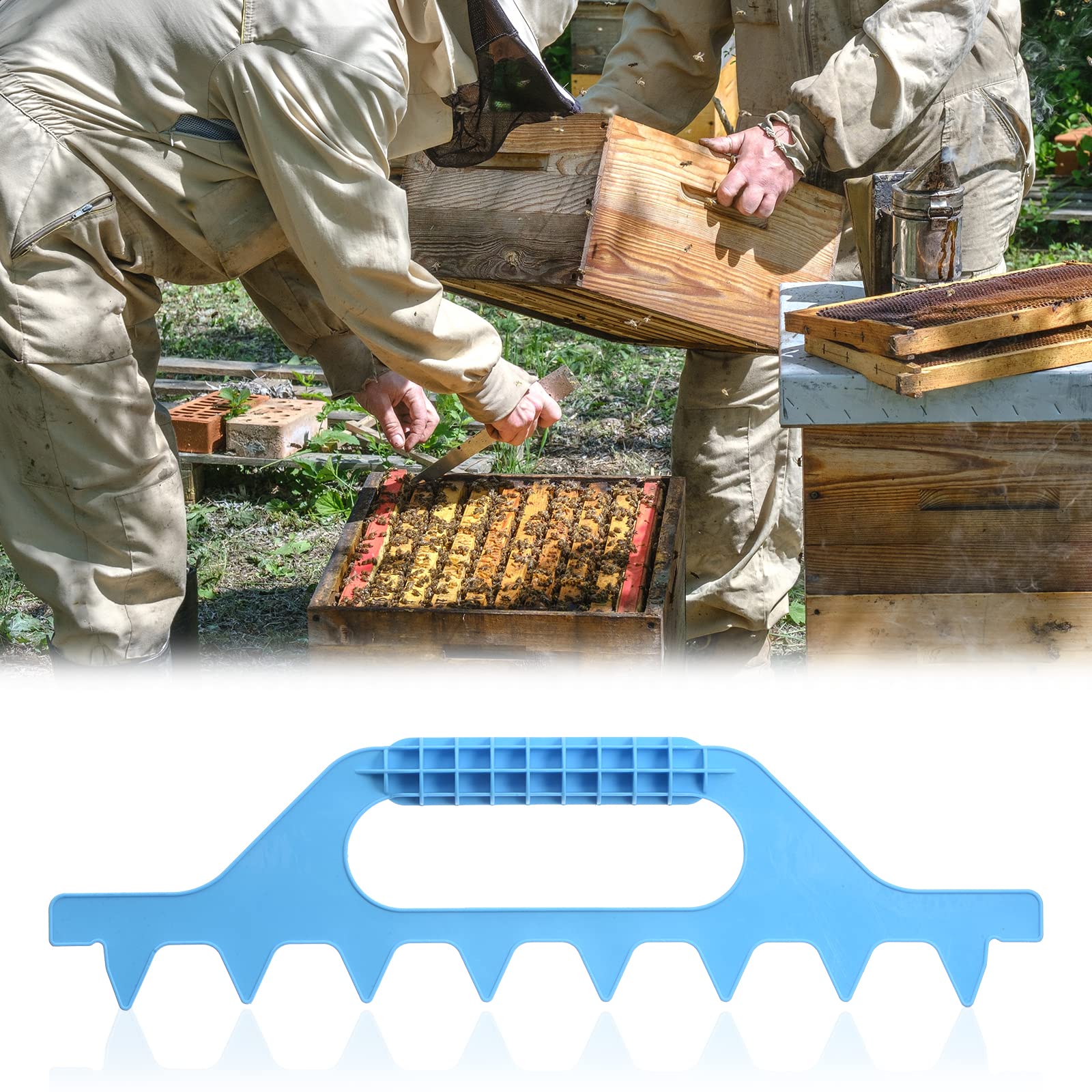 Produktbild von 50x Bienenstock Rahmenabstandshalter Aus Kunststoff – Weiß, 37x13x11mm, Für Imker, Zur Wabenrahmen-Fixierung