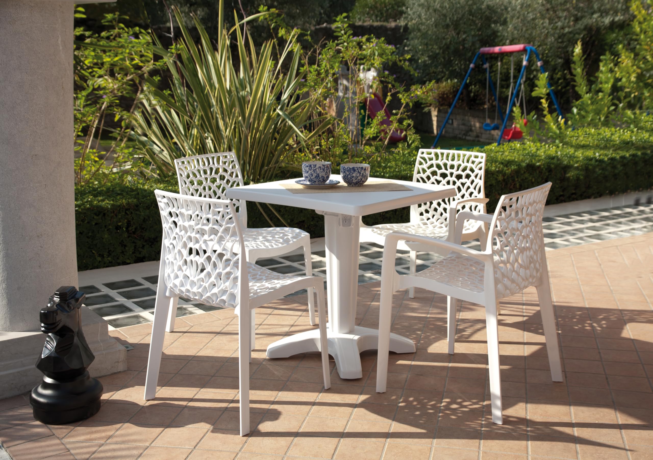 GRAND SOLEIL Grandsoleil Upon Gruvyer Fauteuil empilable, Polypropylène, Blanc, 53 x 58 x 81 cm