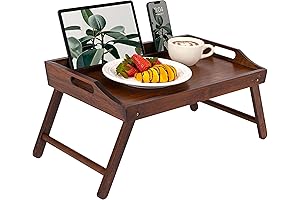 ROSSIE HOME Bamboo Wood Bed Tray: Perfect for Cozy Meal Times and Work Sessions