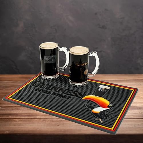 Miniatura 4 de Guinness - Tapetes de bar para encimera, 18 x 12 pulgadas, accesorio de barra Gilroy Art Toucan para el hogar o pub