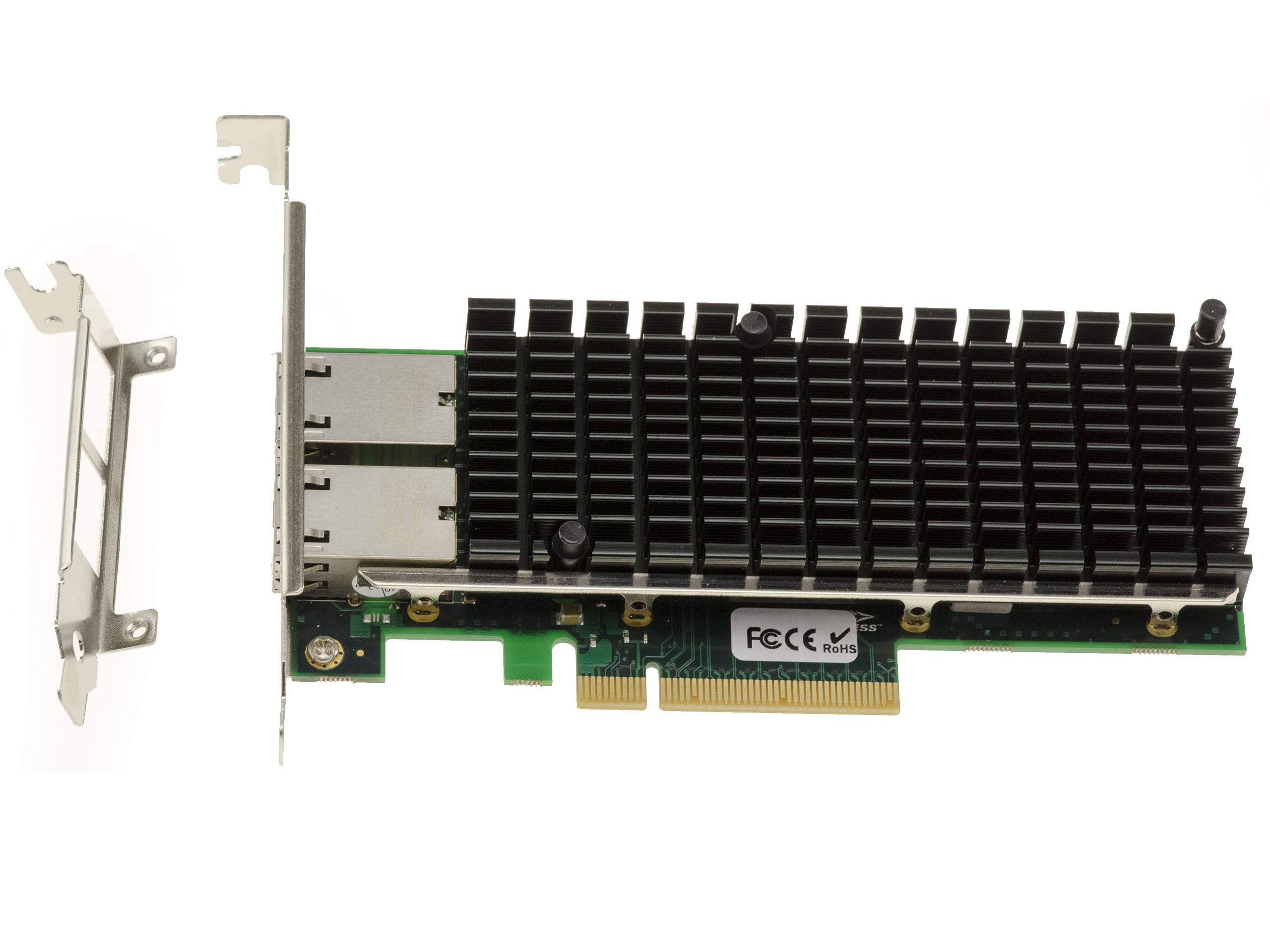KALEA-INFORMATIQUE Tarjeta controladora de Red PCIe 3.0 x8 LAN Ethernet 10G 2 Puertos RJ45. con chipset Intel X540. Soportes de Perfil Alto y bajo.