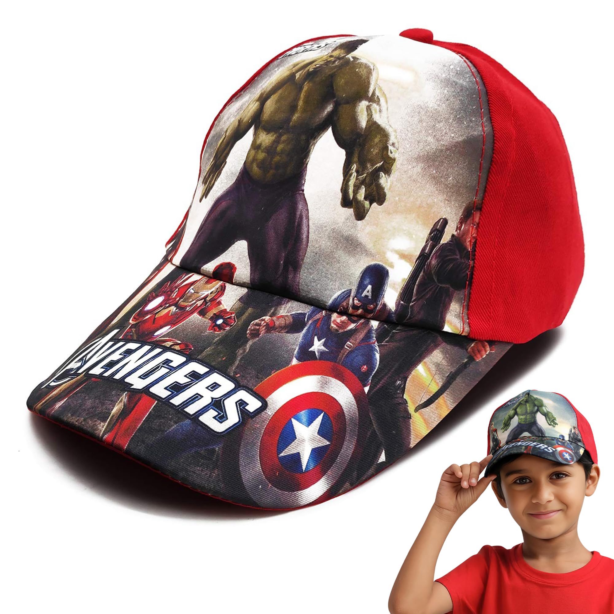 VRITRAZ Printed Kids Baseball Cap for Boys & Girls | Multiple Design Patterns | Casual Cap (4–10 Years)-picture-16