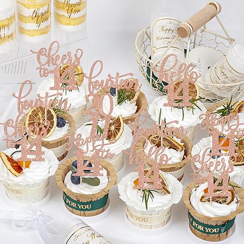 Miniatura 280 de Rsstarxi Paquete de 30 adornos para cupcakes de 15 cumpleaños con purpurina Mis Membrillo 15 desde 2010 Feliz 15º Cupcake Toppers Quince Cheers to