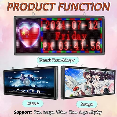 Miniatura 4 de Señal LED a todo color programable para exteriores P6 de 40  × 18  WiFi  Impermeable, fácil de usar, admite texto, imágenes y publicidad en vídeo