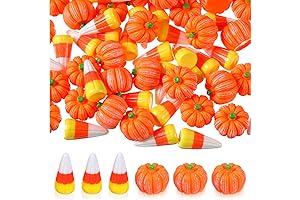 60 Pcs Fake Candy Corn Resin Charms for Halloween Fall Craft