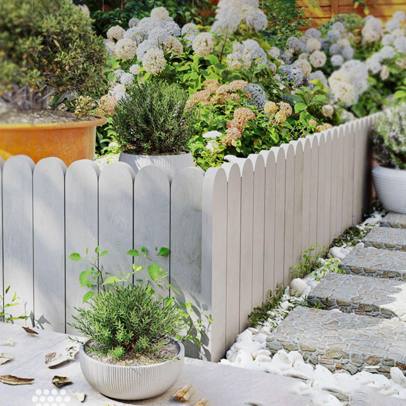 Amazon.com : Wood-Look Garden Fence Panel for Flower Bed Lawn