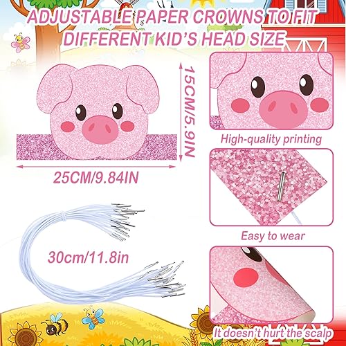 Miniatura 5 de Yinder Diademas de animales, 48 diademas de animales de granja para niños, fiesta de cumpleaños, sombreros de selva, safari, zoológico, animales