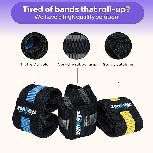 Miniatura 7 de Bandas elásticas de tela de resistencia para glúteos, 3 bandas elásticas de cadera para piernas, glúteos, banda de ejercicio para entrenamiento