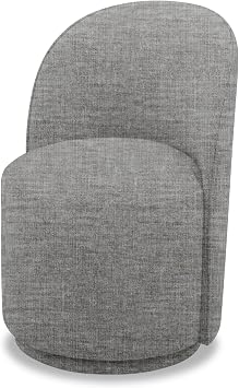 Limari Home Jureto Collection Modern Swivel Dining Chair, Dove Grey Fabric