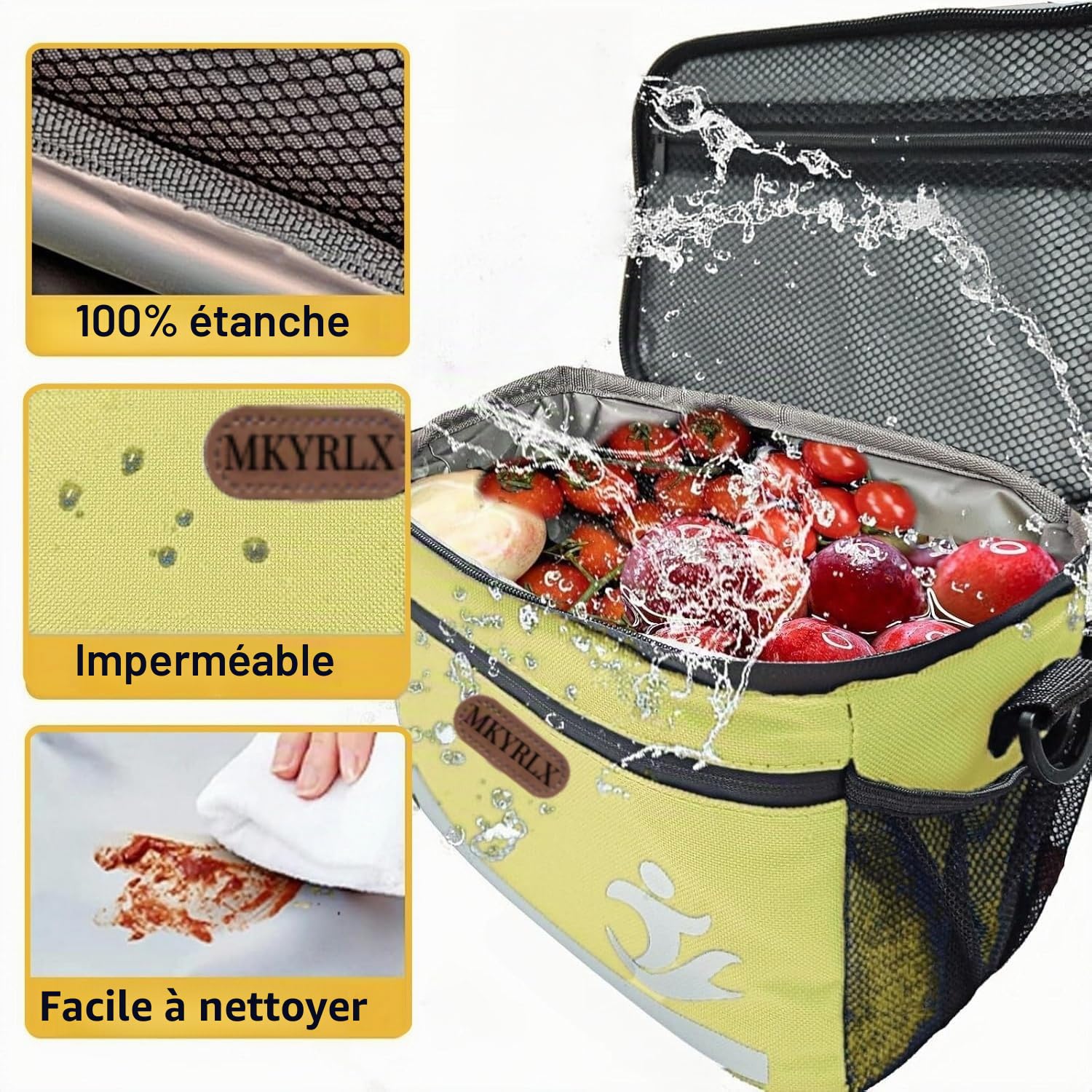 sac de guidon de vélo isotherme 5 l sac à déjeuner support téléphone portable volant écran tactile bandoulière