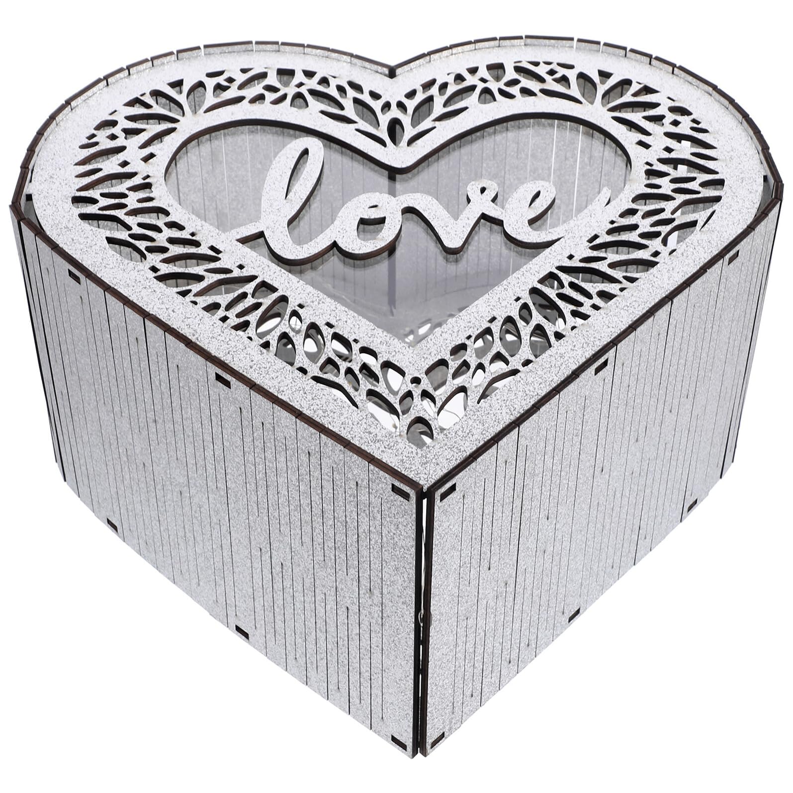 TOYANDONA Scatola per Biglietti D’Auguri a Forma di Cuore in Legno Rustico Contenitore Portatile per Buste e Denaro Matrimonio Grande Capacità per Feste e Anniversari Decorabile Fai da
