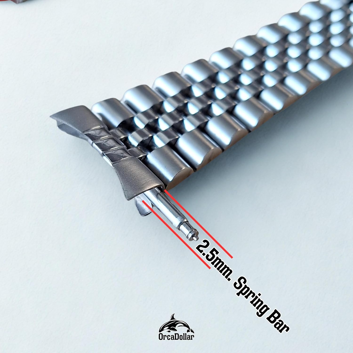 CSJU001 Classic Jubilee Stainless Steel Watch Band for Casio Duro MDV106 / MDV107 – 2.5mm Fat Spring Bar, D-Clasp Double Lock, Curved End Link Fit22mm Watch Strap Replacement Bracelet Bands