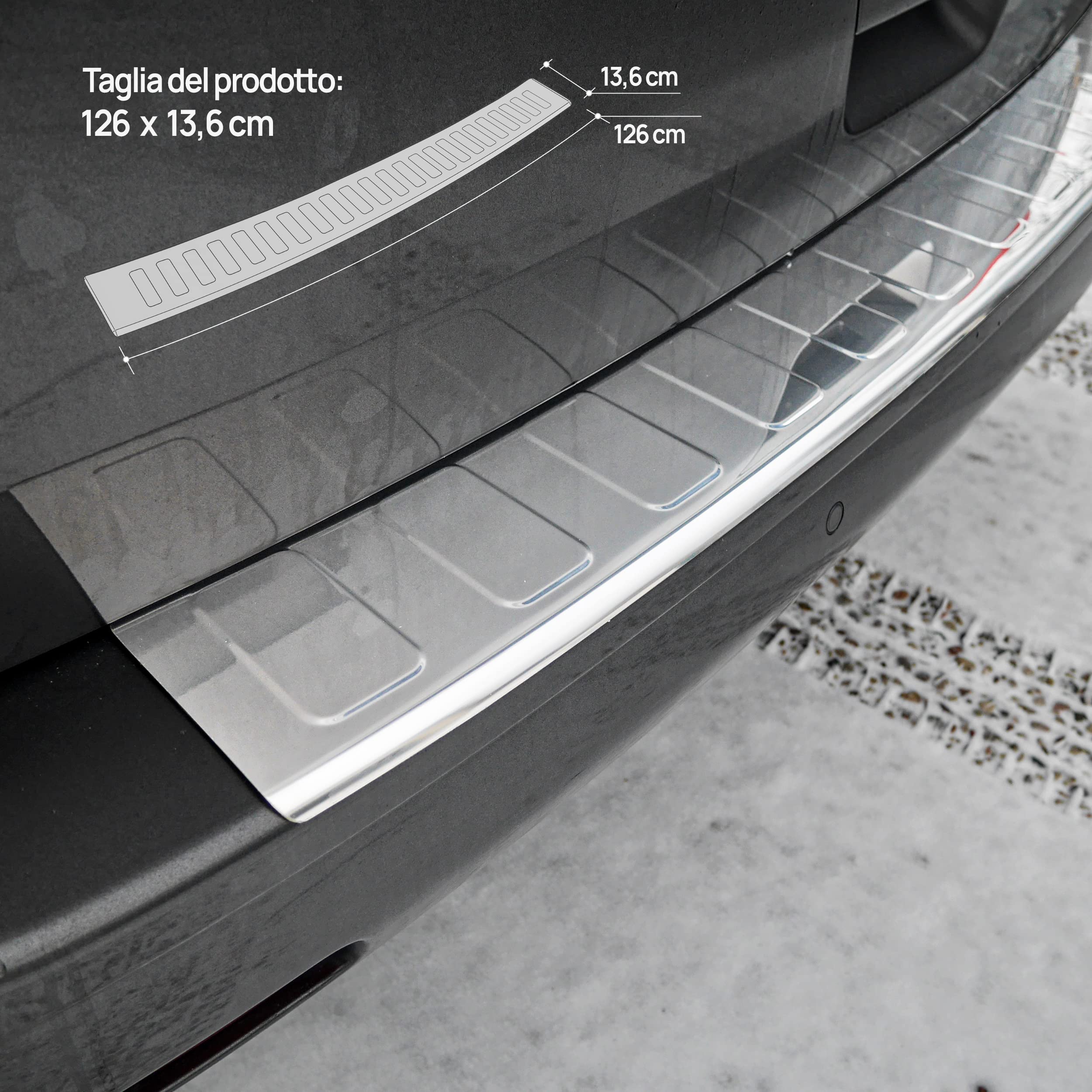 Montaggio Facile Paraurti Chromemaster Paraurti Posteriore Per Peugeot Expert 2016 In Poi | Protezione In Acciaio INOX Spazzolato Antigraffio Protezione Vernice Paraurti