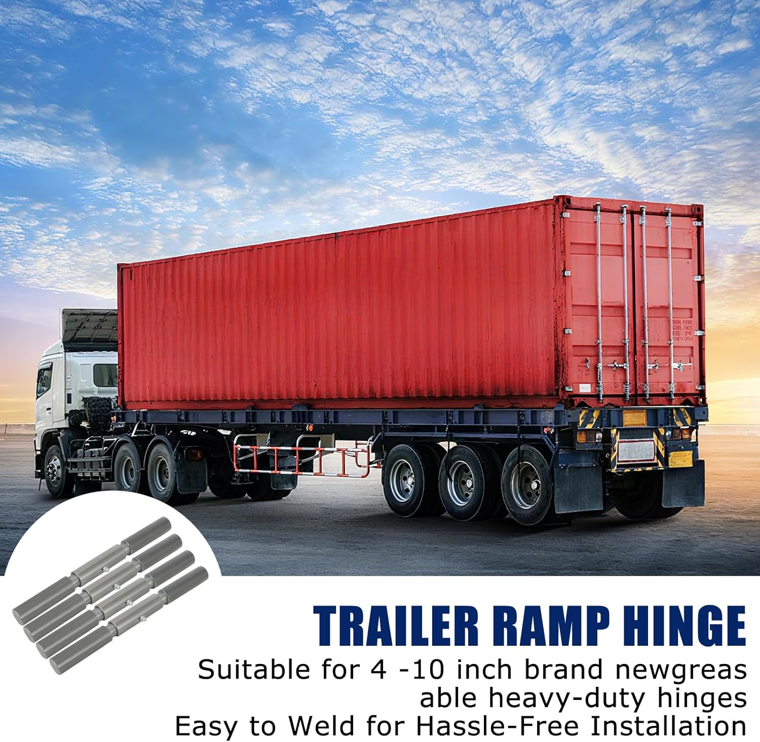 4pcs，Trailer Ramp Hinge，Weld On Hinges，Trailer Door Hinge，Used for 4-10 Inch Heavy-Duty Doors，Lubricatable，Heavy Steel Construction, Durable & Corrosion-Resistant，Powder-Coated & Easy to Weld