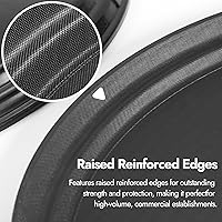 Vista 4 de CURTA Paquete de 2 bandejas antideslizantes de grado restaurante, NSF, ovalada de 19 x 23 pulgadas, bandeja de servir de plástico con forro de goma