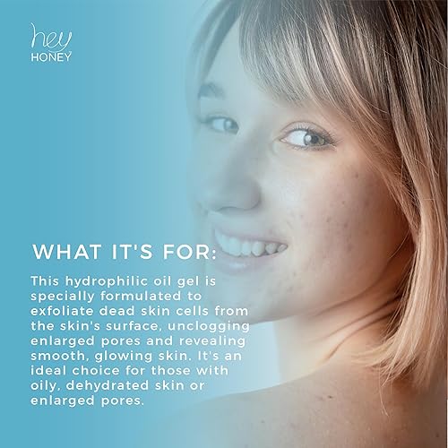 Miniatura 2 de Hey Honey Skincare Be Clear - Gel limpiador de poros profundos para el control del acné | Propóleos, aceite de té verde, camelia, exfolia,