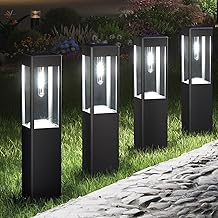Joomer Solar Lights for Outdoor Garden, Pack of 4 Solar Lights for Outdoor Use, White LED Path Light, Waterproof Solar Garden Light for Outdoor, Patio, Lawn, Driveway, Walkway, Patio Decoration