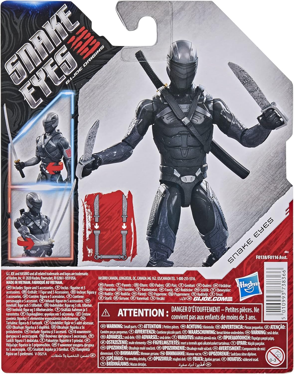 G. I. Joe Snake Eyes: G.I. Joe Origins Snakes Eyes Action Figure Collectible Toy with Fun Action Feature and Accessories, Toys for Kids Ages 4 and Up