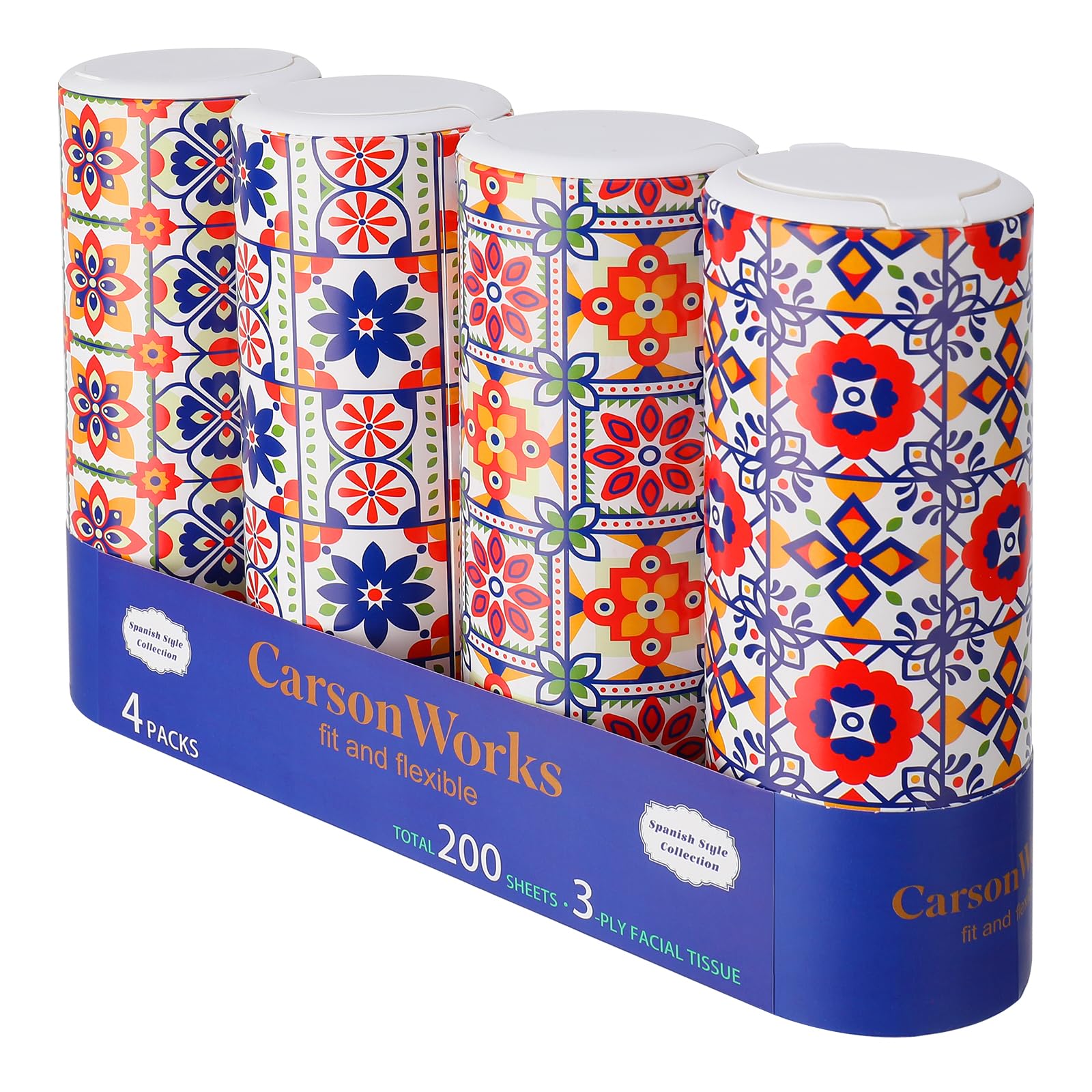 Car Tissues Cylinder 4 Packs Canned Tissue Cylinder Tissue Boxes Fit for Car Cup Holder Car Cup Holder
