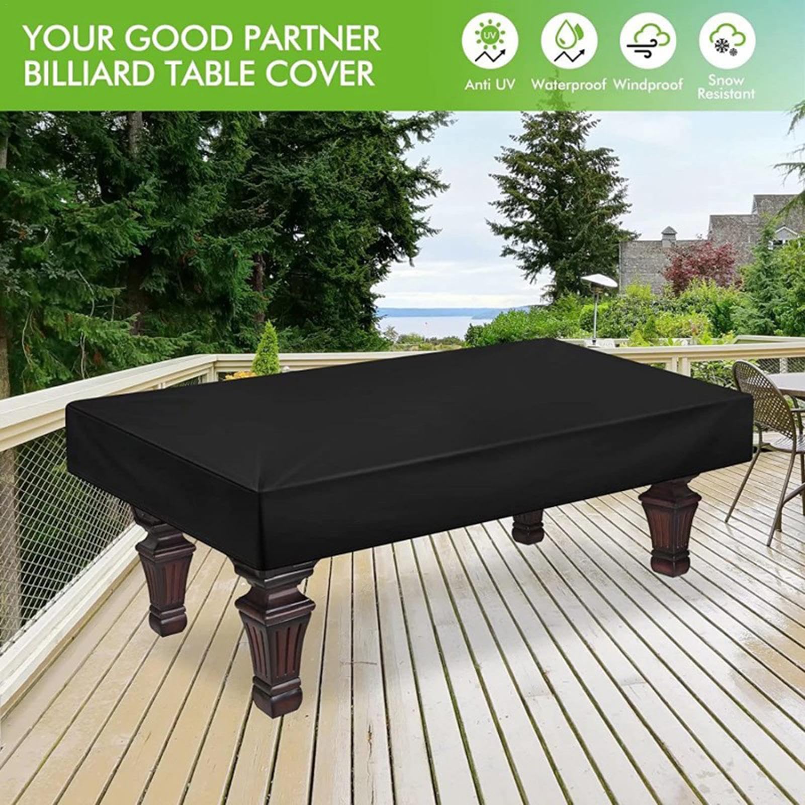 Billardtischabdeckungen, Billardtischabdeckung | Billardtisch-Staubschutz - 210D Oxford Tuch Reißfeste Billard Pool Tisch Staub Abdeckung UV Schutz Outdoor Pool Tisch Abdeckung Wasserdicht Billard Fil