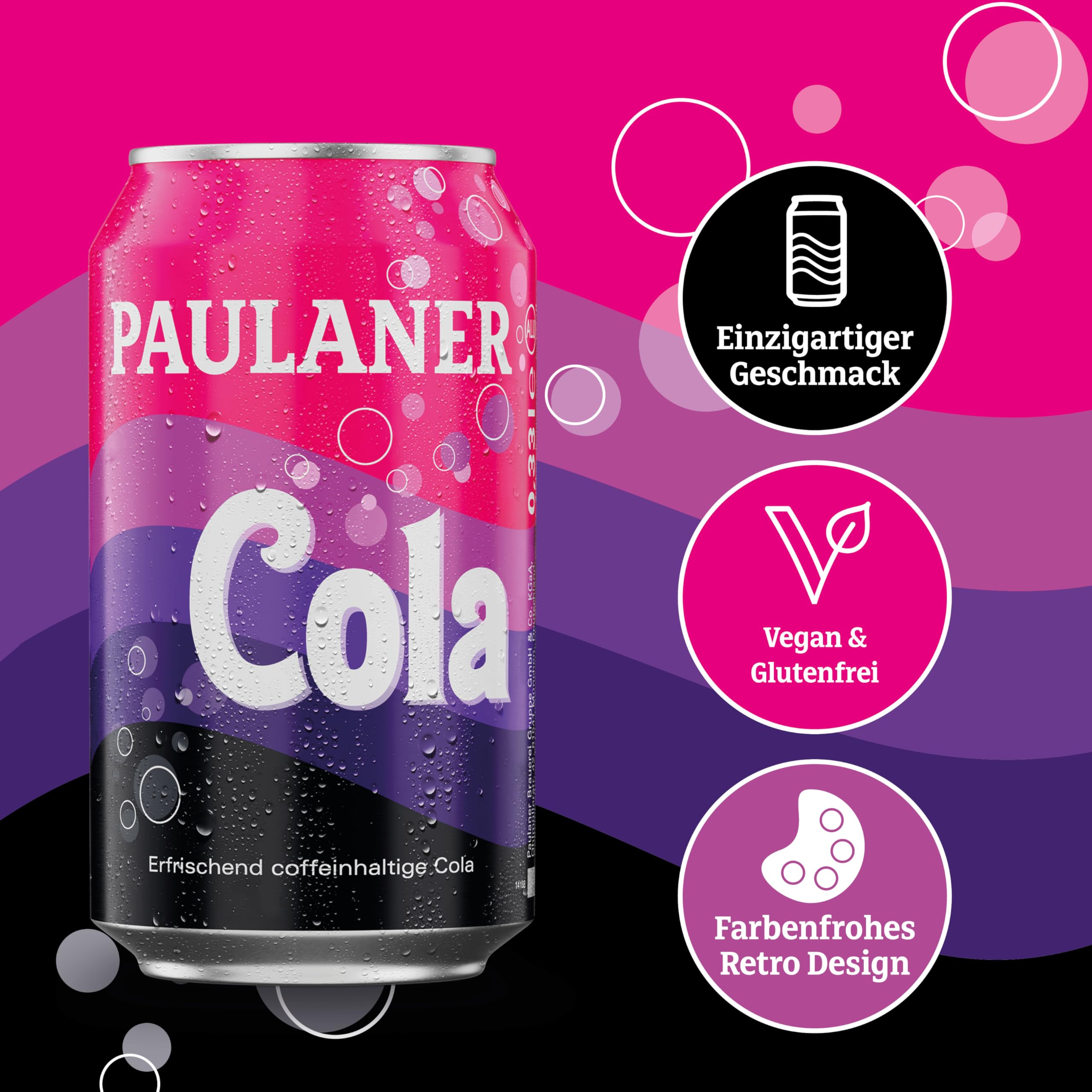 Paulaner Cola • Erfrischungsgetränk • 0,33l Dose, EINWEG (24x0,33l)