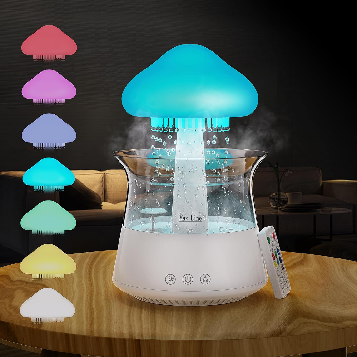 Rain Cloud Humidifier Water Drip Mushroom Rain Cloud Night Light