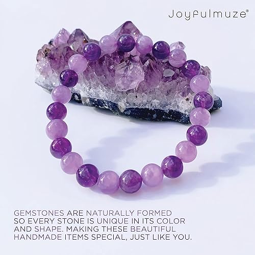 Miniatura 5 de Stretch Bracelets, Natural Gemstones Amethyst, Citrine, Rose Quartz, Clear Crystal Quartz, Moomstone Peridot Teger Eyes, Handmade Gift for Women and