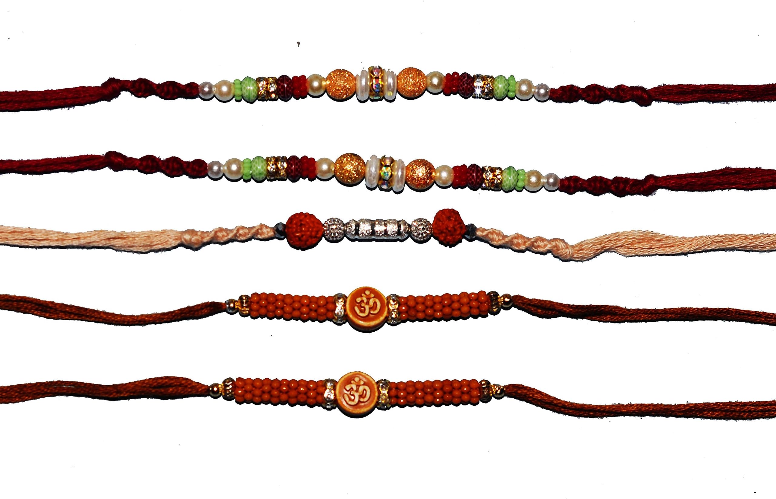 Set of 5 Rakhi Bracelets to USA - Raksha Bandhan Rakhi
